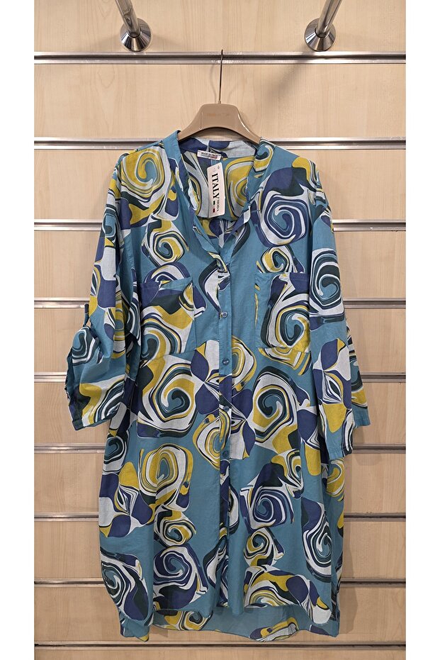 Italian Short Shirt Dress 100% Cotton