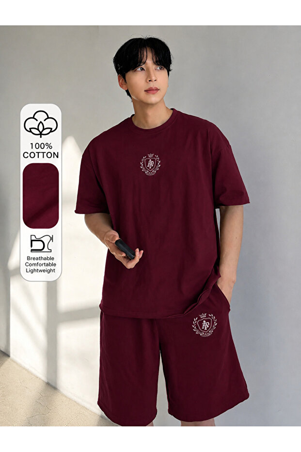 Men's Oversize Basic Shorts Set 100% Cotton Casual Summer Wear