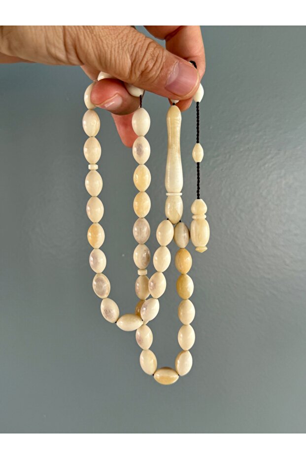 9/14 mm Large Size Bone Prayer Beads with Filament-Like, Immaculate Workmanship