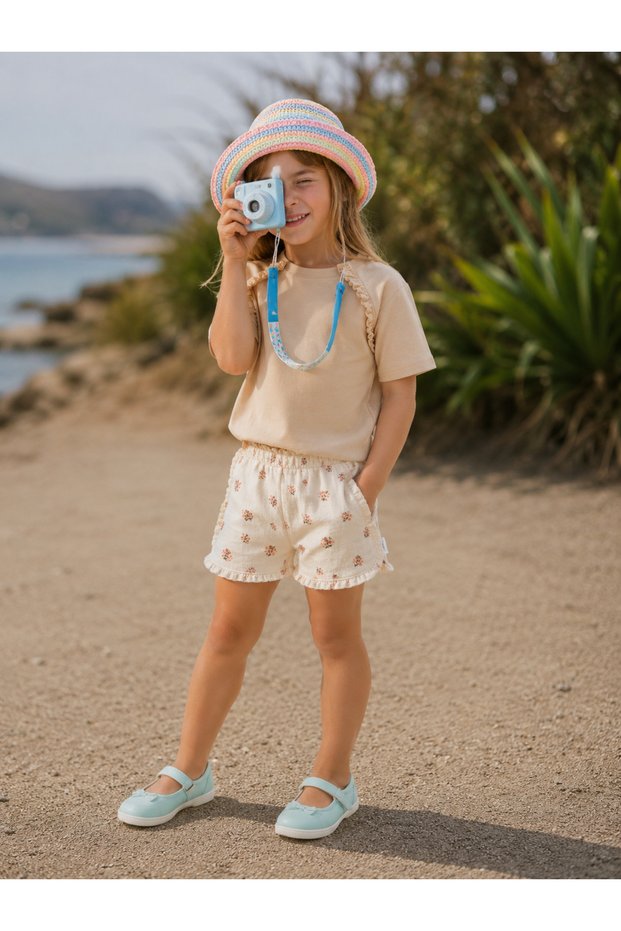Girl's 100% Cotton Ruffle T-Shirt
