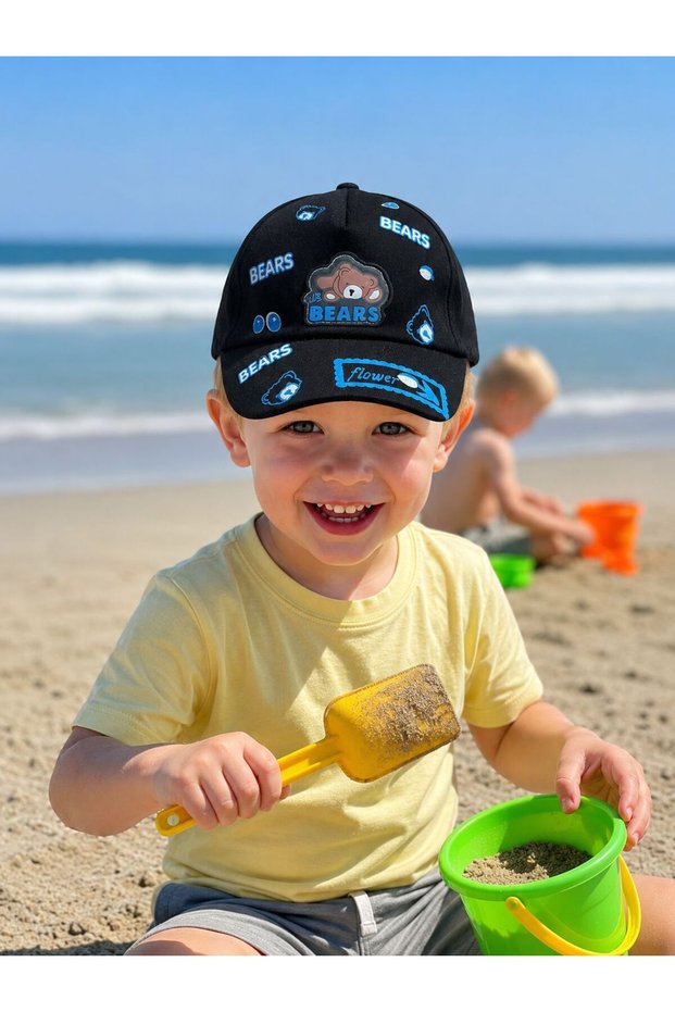Adjustable Lighted Boy's Hat with Teddy Bear (1-4 Years)