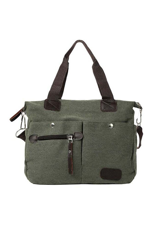 Zipper Closure Shoulder Bag Green