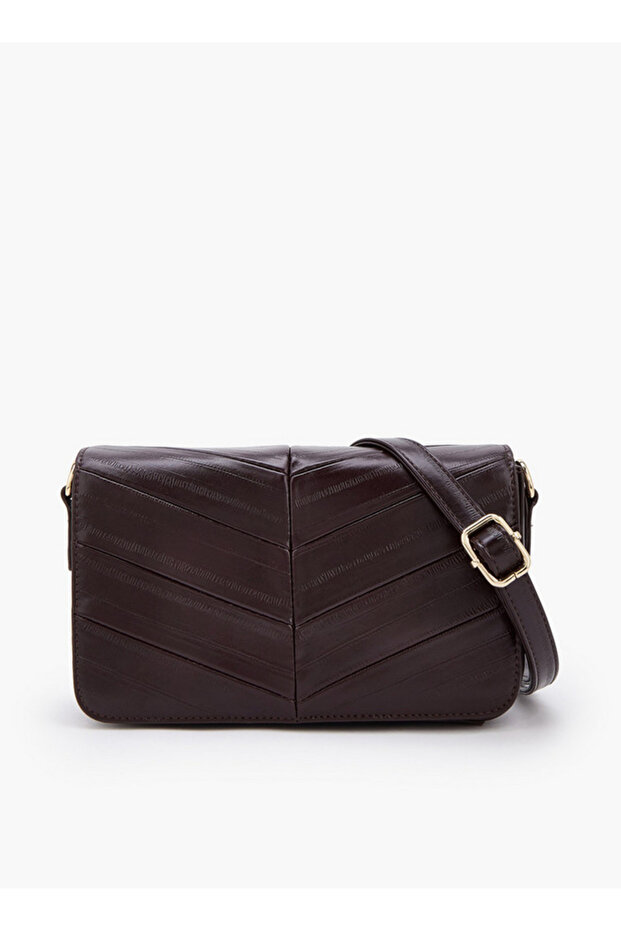 Textured Crossbody Bag with Adjustable Strap