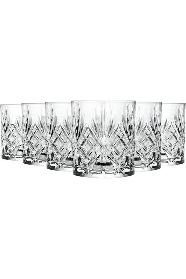 Crystal Short Whisky Water Tumblers Glasses, 230 ml, Set Of 6-Clear