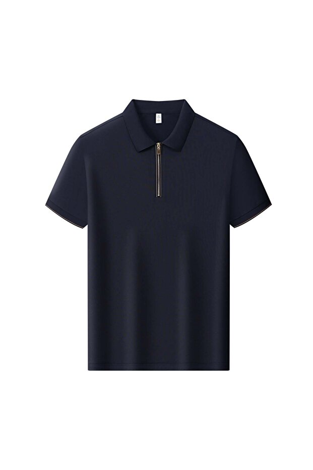 Arw98306 Seri̇ntutan--High Quality Men's Polo Neck Tshirt with Zipper