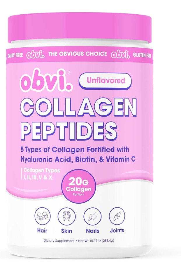 Multi Collagen Peptides & Hyaluronic Acid & Vitamin C Powder Hydrolyzed Bovine Collagen for Hair, Skin, Nails & Joints, Mix with Coffee & Smoothies, Unflavored