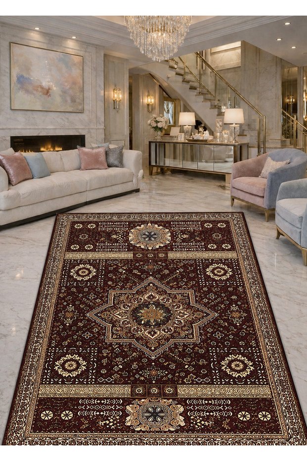Sdt Traditional Patterned Modern Woven Base Decorative Carpet Sdtamor2589