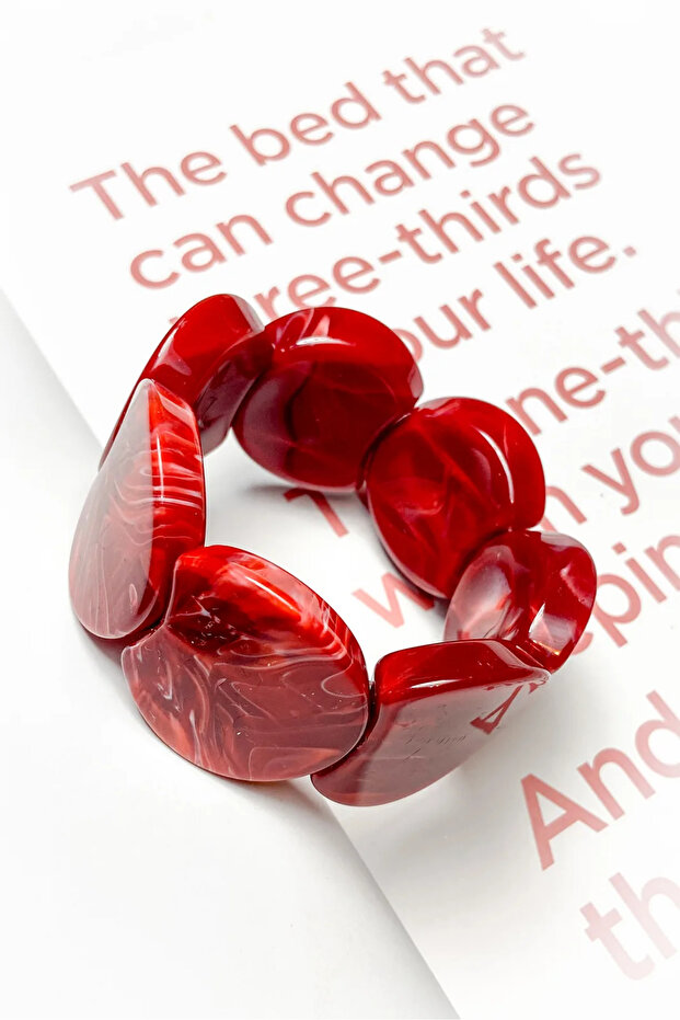 Flexible Red Acrylic Bracelet