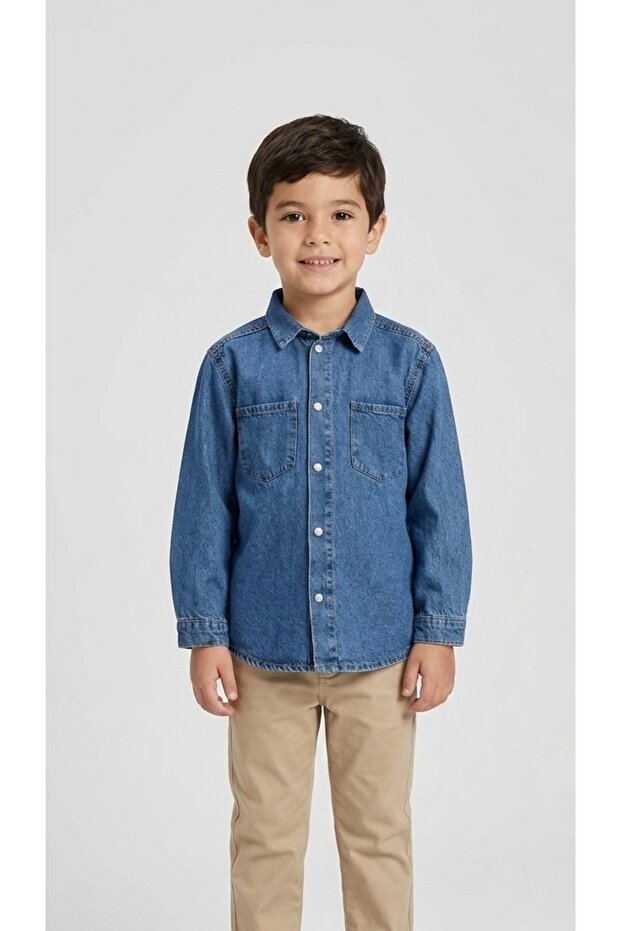 Boy's Denim Blue Shirt 9/13 Years