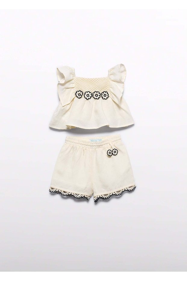 Mayoral Abel Lula Baby Girl Linen Skirt Set Cream