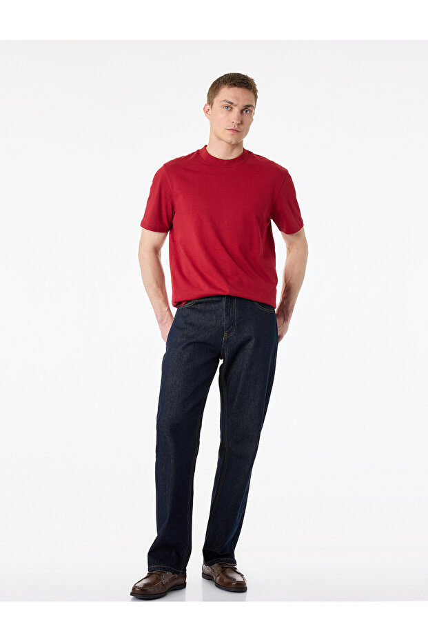 Regular Fit Crew Neck Cotton Basic Short Sleeve T-Shirt