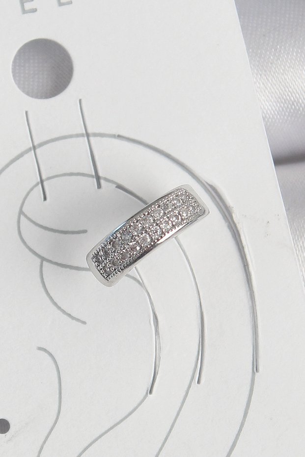 Brass Silver Color Zircon Stone Cartilage Model Women's Earrings