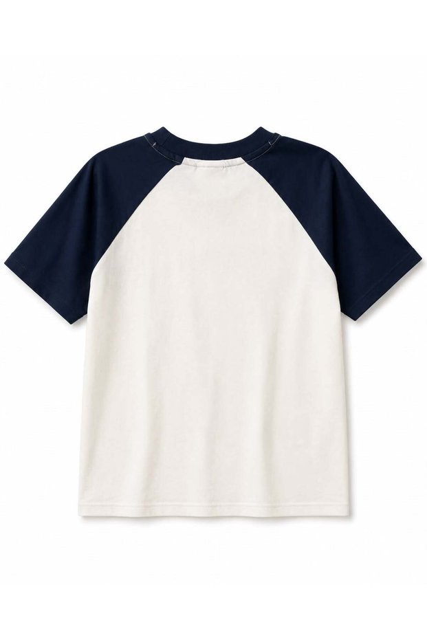 Boy's King Print Detailed T-Shirt 4-14 Years Old Dark Blue