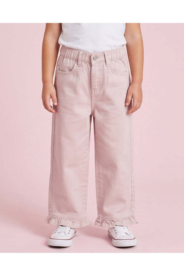Girls Lilac Bottom Frill Wide Leg Trousers