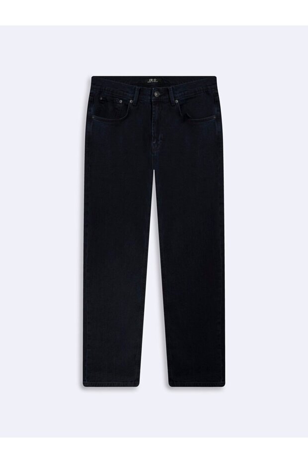 Lıoren L Straight Leg Mid Waist Dark Indigo Jean Trousers