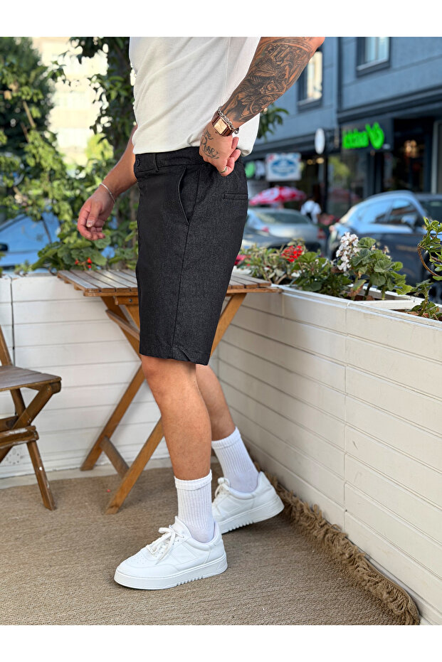 Basic Self-Patterned Regular Shorts - 3