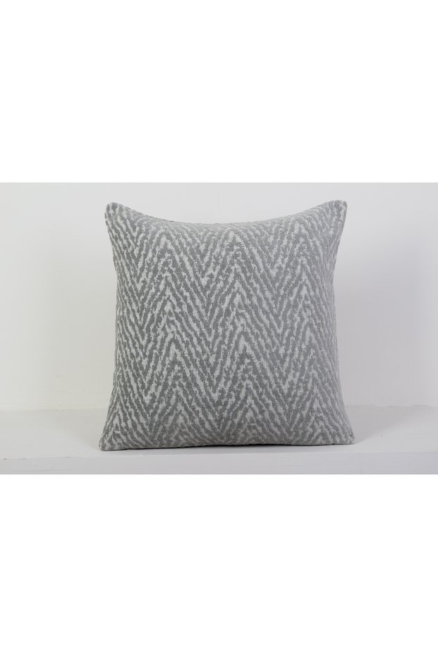 Gray Zigzag Textured Decorative Throw Pillow Cover