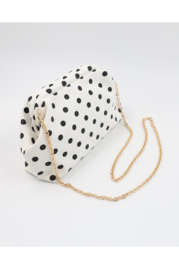 Women's Polka Dot Chain Strap Clutch Bag