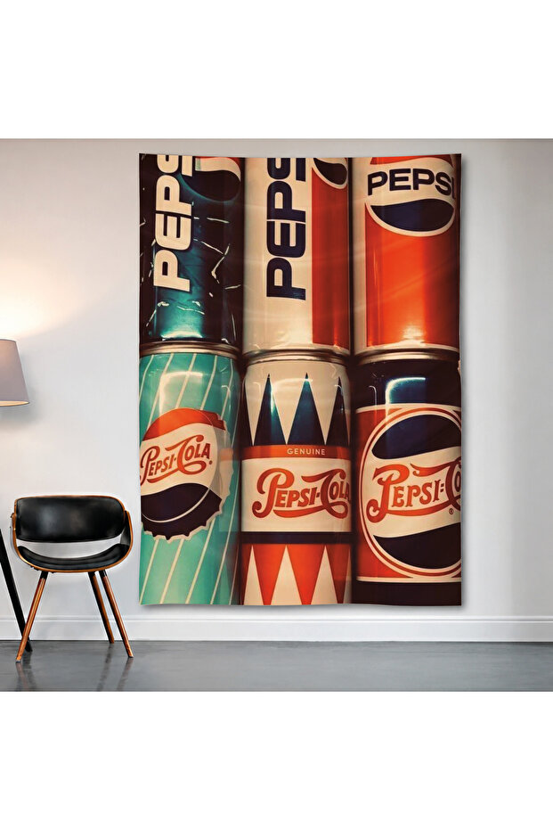 Vintage Pepsi Cans Wall Covering Wall Tapestry First Quality Satin Fabric Poster