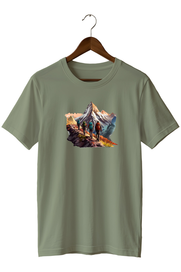 Unisex Mountain View and Trekking Printed Nature T-Shirt