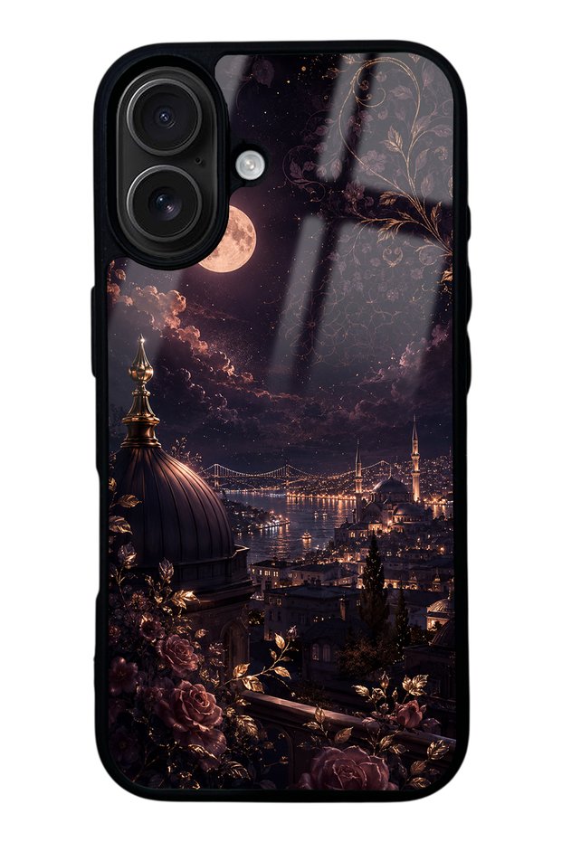 iPhone 16 Rosewood Bosphorus Night Design Glossy Phone Case