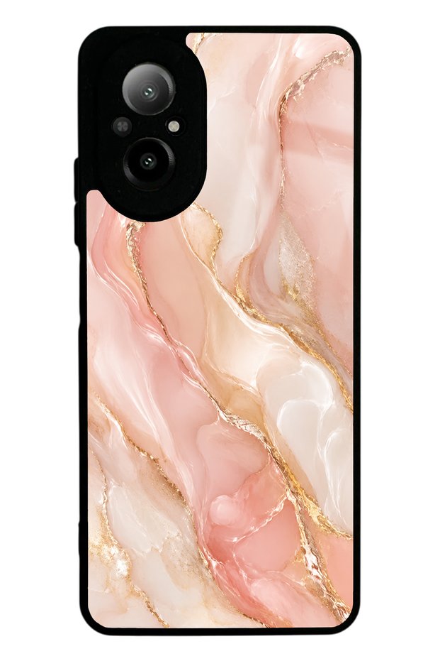 Realme 12 Lite Blush Gold Marble Design Glossy Phone Case