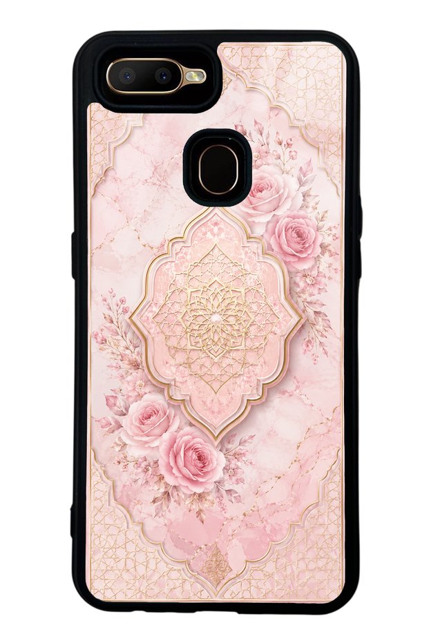 Oppo A5S Glossy Phone Case with Blush Ottoman Rose Design