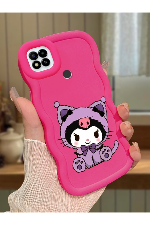 Redmi 9C Compatible Case Camera Protector Red Silicone Couple Phone Case Kuromi Pattern