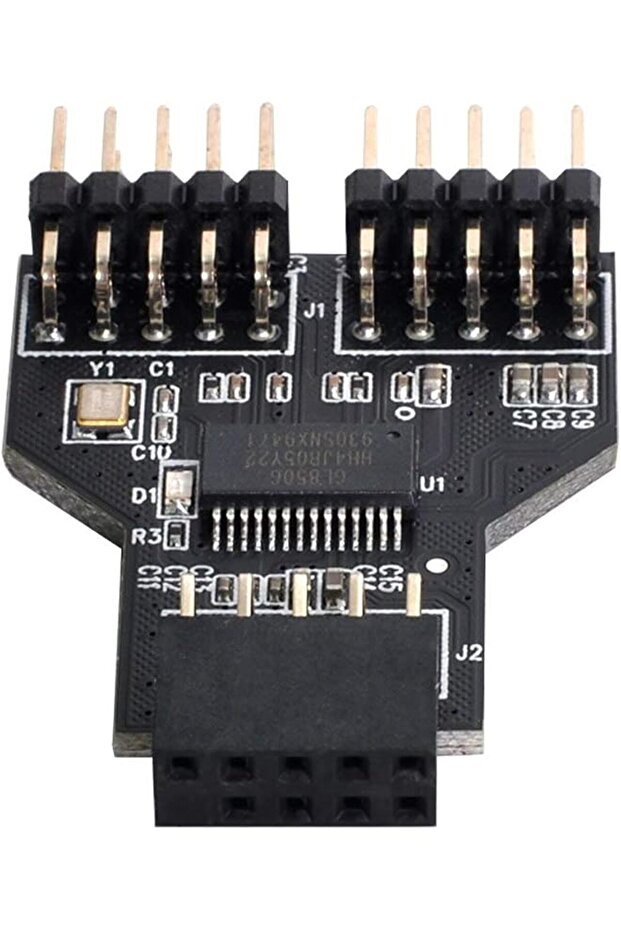 9pin USB 2.0 Male 1 To 2 Female Extension Splitter Cable Adapter