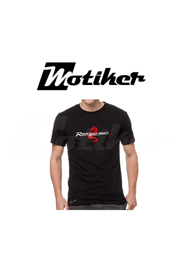 Yamaha Revs Your Heart Dragon Pattern Design Motorcycle T-Shirt Model
