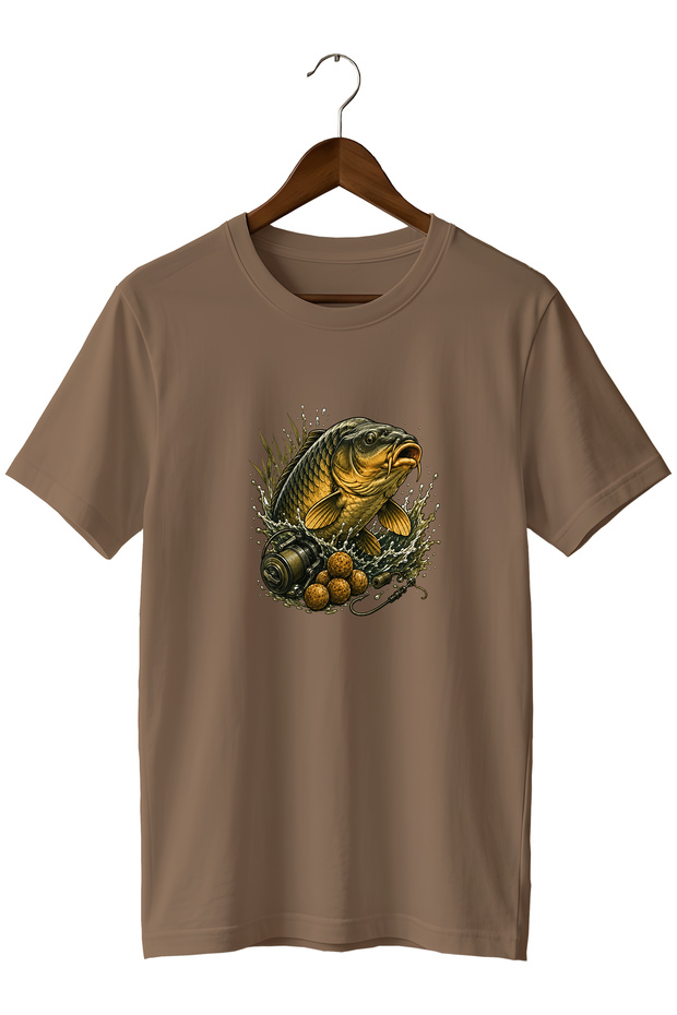 Unisex Carp Fish Printed T-Shirt – Angling and Outdoor Themed Crew Neck