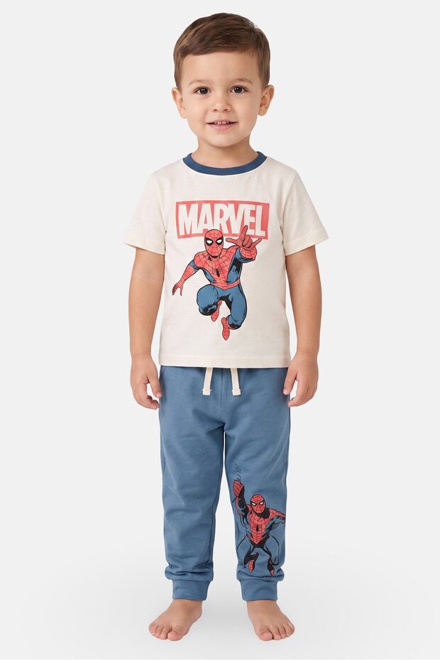 Toddlers Boy 2Pcs Spiderman Print T-Shirt And Pants Pyjama Set, Multicolor