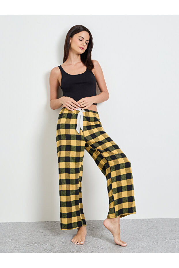 Multi Plaid Flannel Straight Pyjama