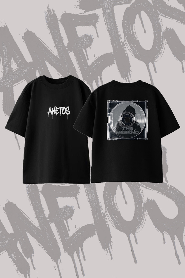 The Weeknd_99 Design Back Printed Cotton Black Oversize T-Shirt