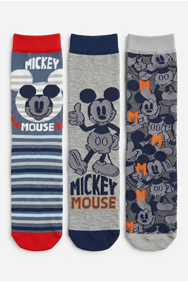 Licensed Mickey Mouse 3-Pack Boys Girls Children's Socks Cotton Socks Daily Socks Gift Socks Cute Hero Socks School Socks Mc21555