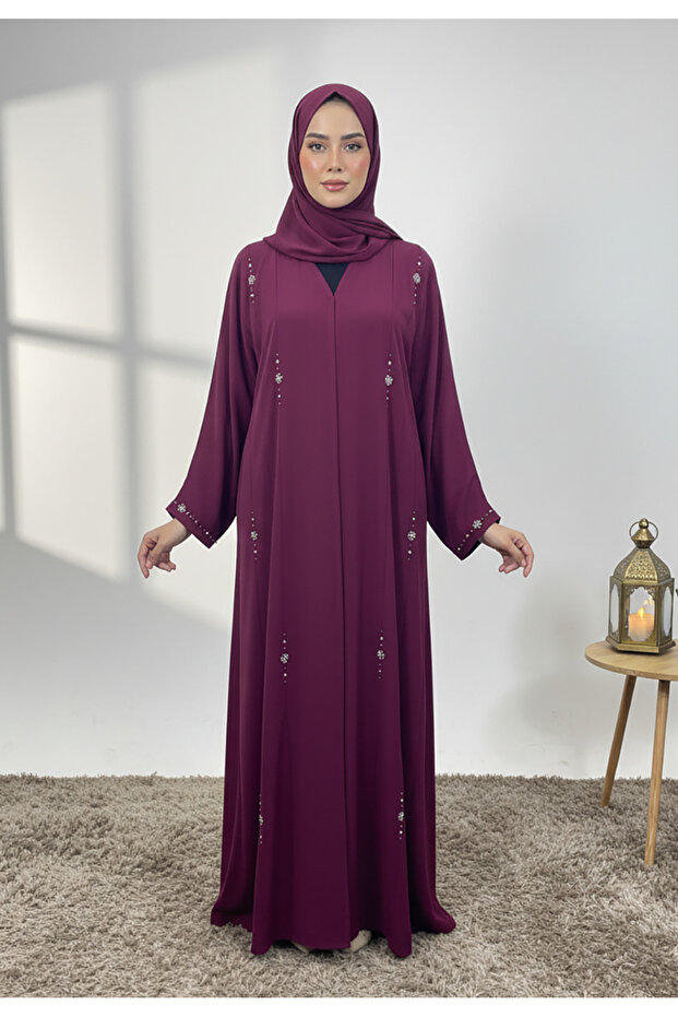 Dania Scattered Bead Abaya – Nida Fabric-855