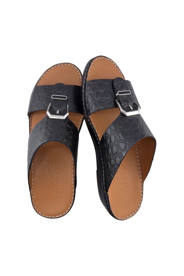 ( ANC-2000 ) Handmade Arabic Men's Slippers | Outdoor Arabic Sandals For Men | Full Leather
