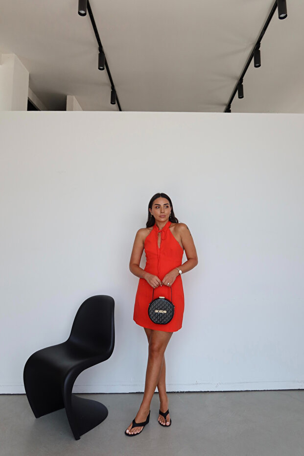 Halter Neck Stitched Dress