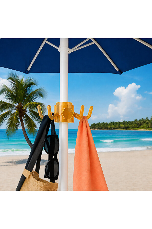 Umbrella Accessory Hanger - Sun Umbrella Hanger - Umbrella Pole Hanger - Transparent Yellow Beach Umbrella Hanger - Adjustable Umbrella Hook - Umbrella Hanging Bracket