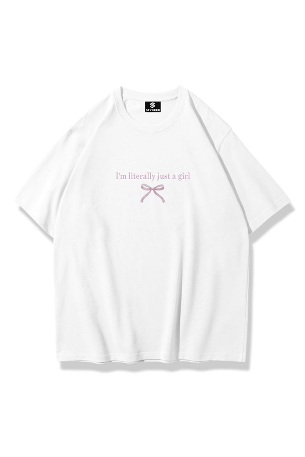 Unisex Oversized T-Shirt "The Pink Ribbon" Loose Fit Oversized White T-Shirt