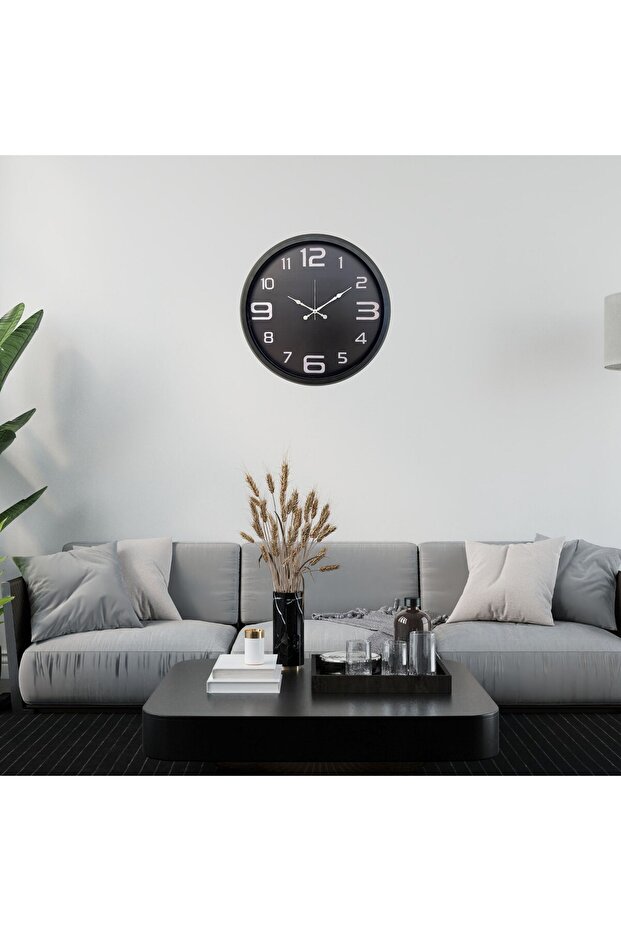 Black Modern 52 X 52 cm Wall Clock