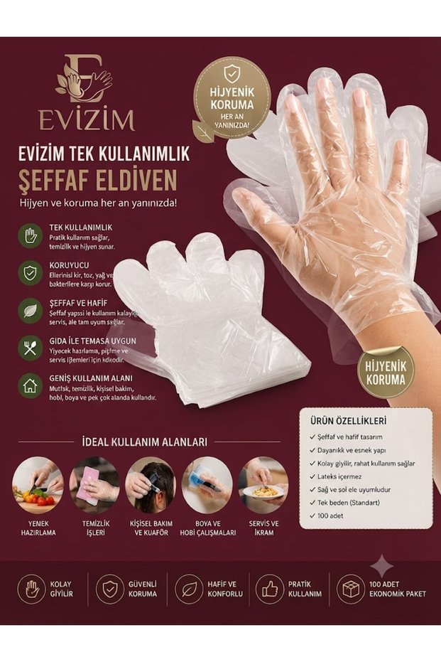 Hygienic Disposable Gloves Transparent Ldpe Food Contact Compliant