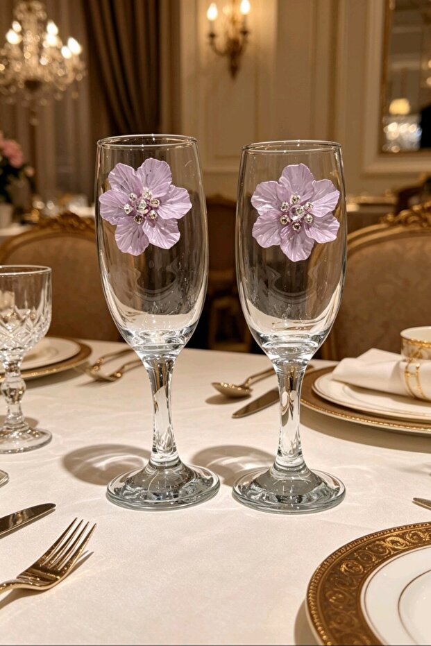 ® Purple Flower 2-Pack Soft Drink Cup
