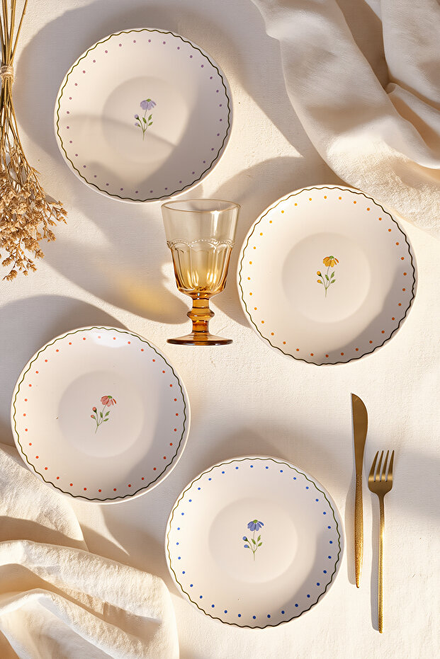Bella Natura Pasta Plate 20 cm 4 Pieces 23975-76-77-78