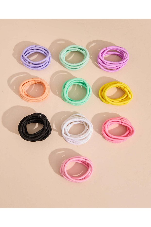 Girls Assorted Hair Rubber Band Set (Pack Of 75)