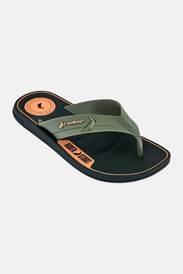 Men Brand Logo Slip On Slippers, Green