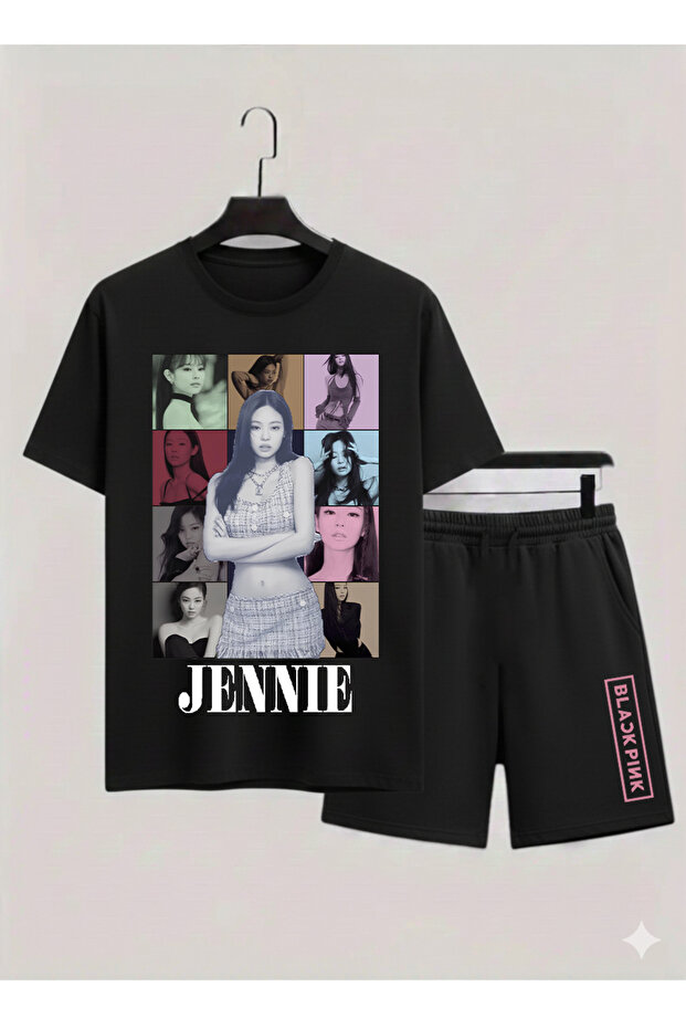 Jisoo from Blackpink K-Pop Printed Cotton Short Sleeves Children's Tshirt-Shorts Two-Piece Set