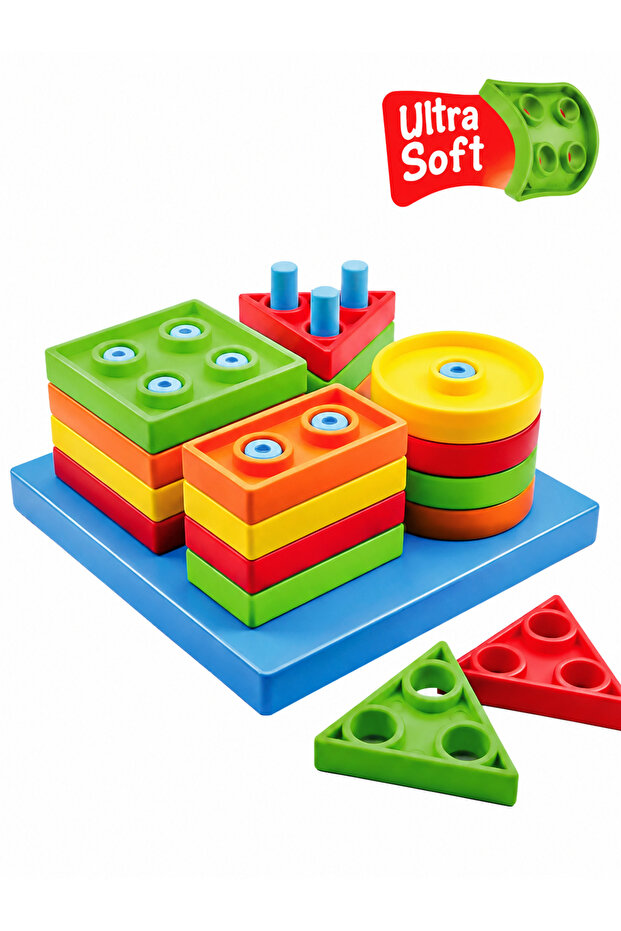 Soft Geometric Shapes Puzzle | Soft Educational Sorting and Matching Toy | Bpa Free | Ce & En71 Certified