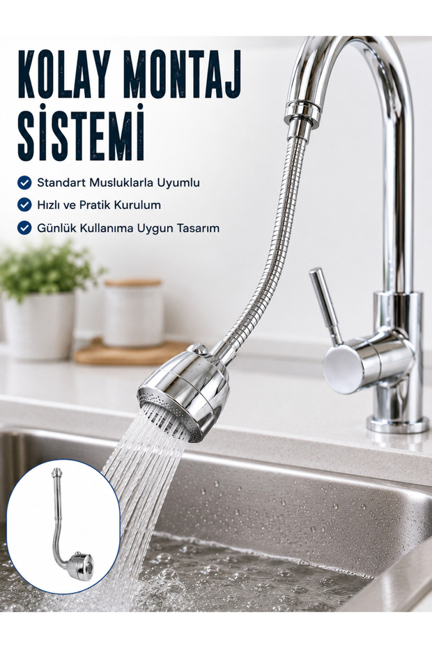 360 ° Rotatable Adjustable Faucet Extension Device Flexible Spiral Faucet Head -