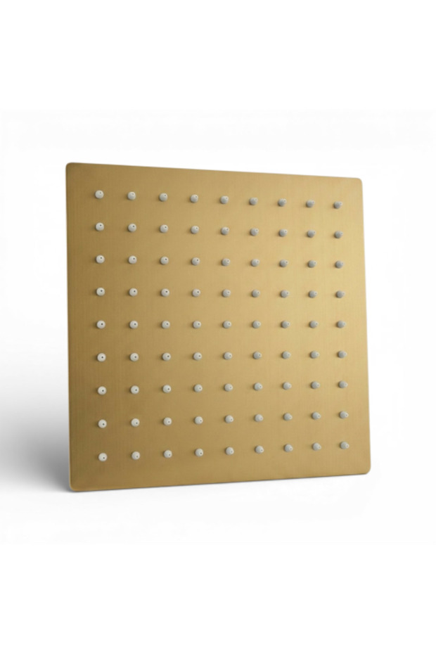طاسة دش مطري مربع مقاس 20×20 سم ذهبي مطفي - بلاك إفن